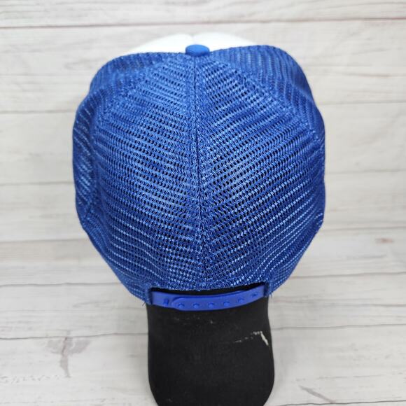 Vintage Funny Trucker Hat Wine Women Song Beer Old Lady T.V. Blue White Snapback - Picture 4 of 7